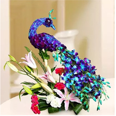 Floral Peacock Charm