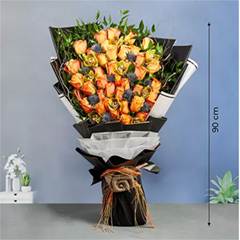 Grand Orange Roses Bouquet - Flower Delivery in Ajman