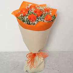 Bouquet Of Orange Roses : Birthday Gifts for Girlfriend