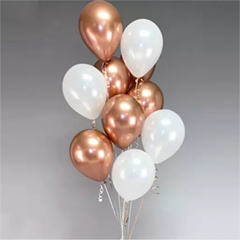 10 Pieces Chrome Gold n white Balloons : New Arrivals Gifts delivery in Dubai