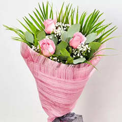Splendid Pink Rose Bouquet : Birthday Gifts for Boyfriend