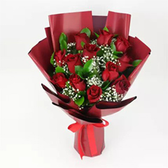 Bunch of Beautiful 12 Red Rose - Valentine Day Gifts