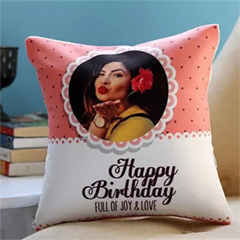 Personalised Joy and Love Birthday Cushion : Birthday Gift For Boss