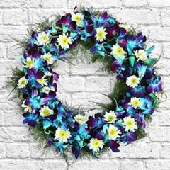Orchids Wreath - Christmas Wreaths Online