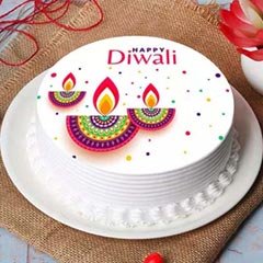 Diwali Diyas Print Cake 4 Portion - Diwali Gift Hampers