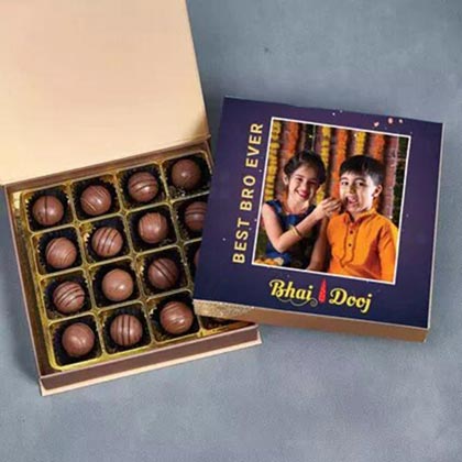Personalised Chocolate Truffles Box For Bhai Dooj
