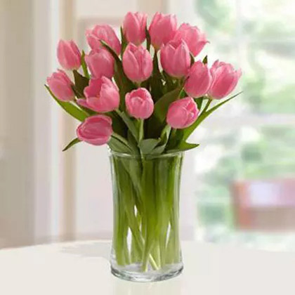 Pink Tulips Arrangement Standard