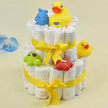 Baby Toys and Diaper Bouquet
