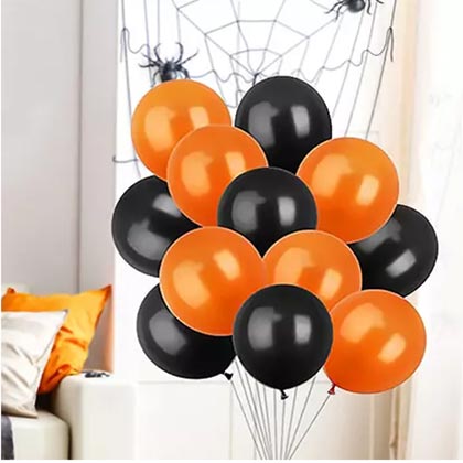 Orange and Black Latex Balloons