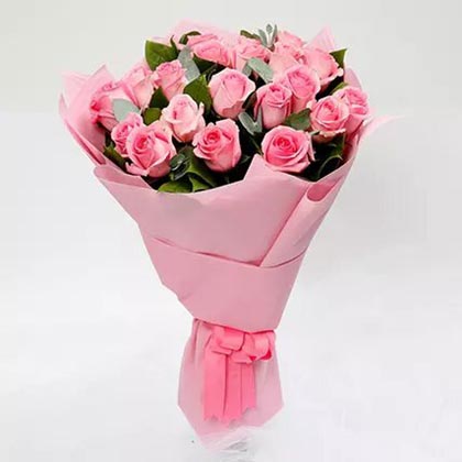 Passionate 20 Pink Roses Bouquet