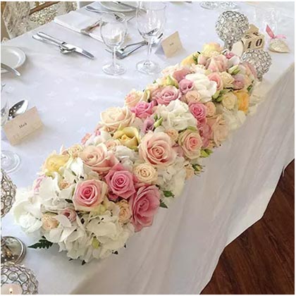 Long Floral Table Arrangement