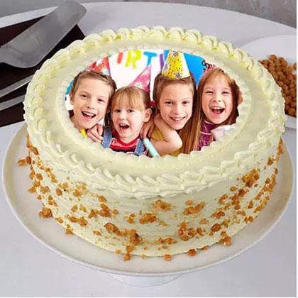 Butterscotch Birthday Photo Cake Half Kg