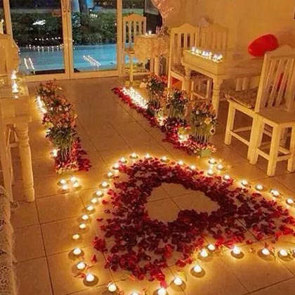Romantic Roses and Candles Decorations
